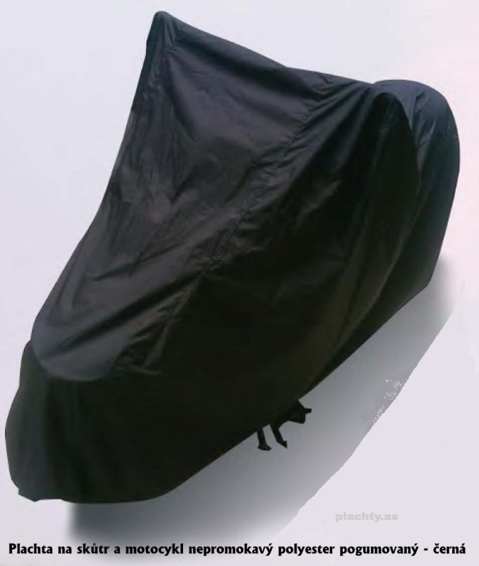 Plachta na skútr a motocykl nepromokavý polyester, černá - velikost M
